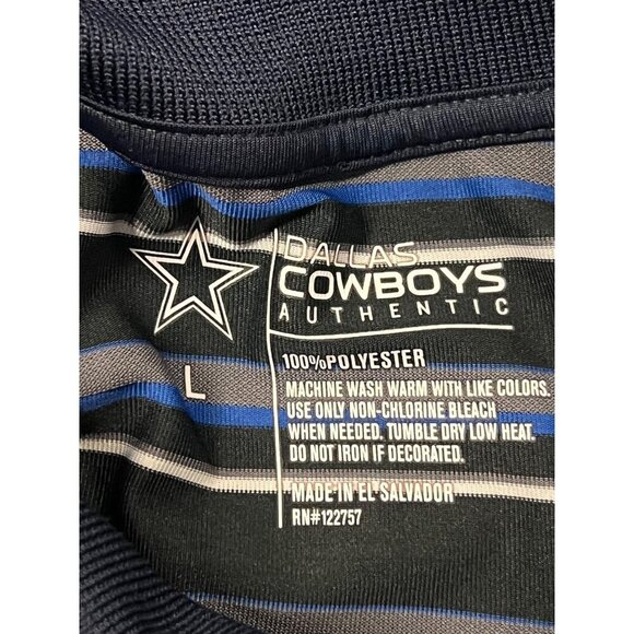 Dallas Cowboys Authentic Whitaker Striped Polo Shirt Size Large L Stripe NWT New - Picture 6 of 7